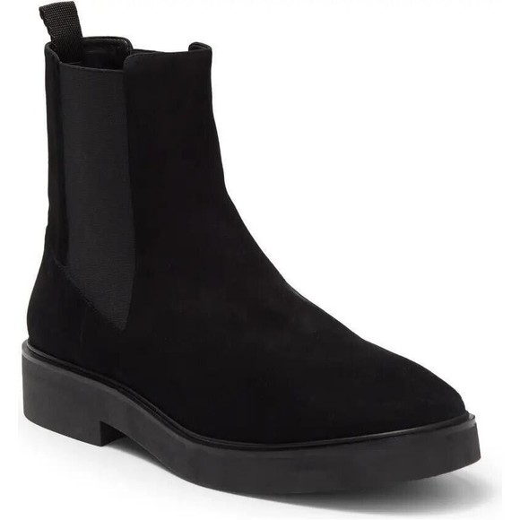 STUART WEITZMAN Henley Suede Chelsea Boots Womens BLK Gored Sides Sz 8 New